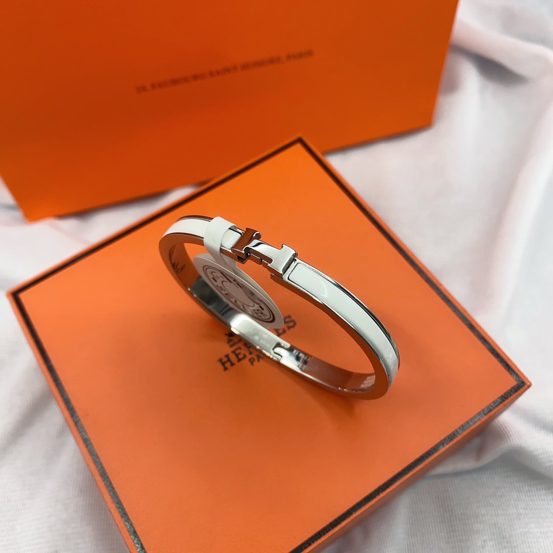 [Eternal Jewelry]CLASSIC HM CLIC WHITE 8MM ENAMEL BRACELET
