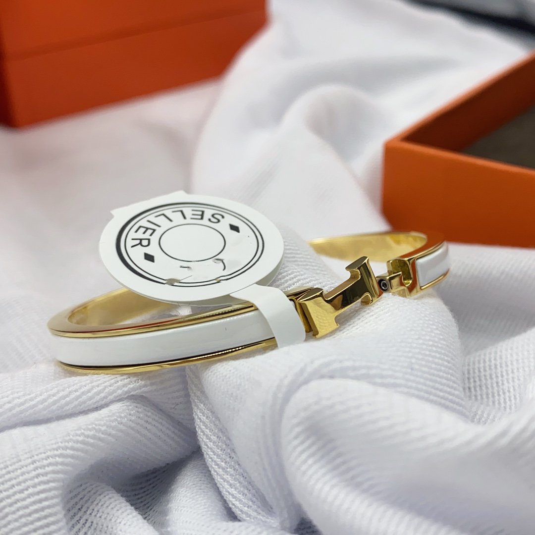 [Eternal Jewelry]CLASSIC HM CLIC WHITE 8MM ENAMEL BRACELET