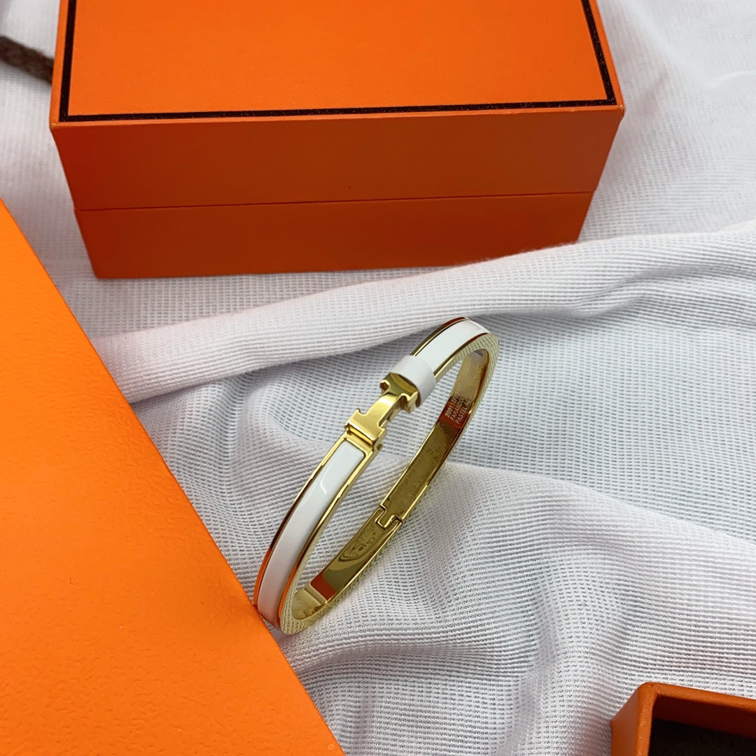 [Eternal Jewelry]CLASSIC HM CLIC WHITE 8MM ENAMEL BRACELET