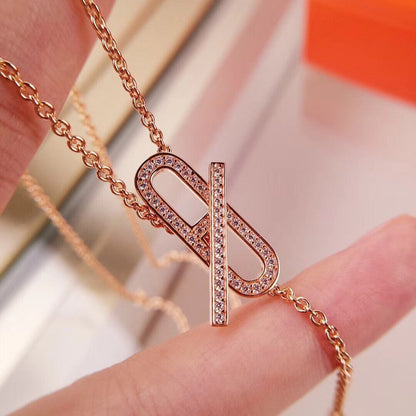 [Eternal Jewelry]HM FIRE PIG NOSE NECKLACE TRENDY STREET
