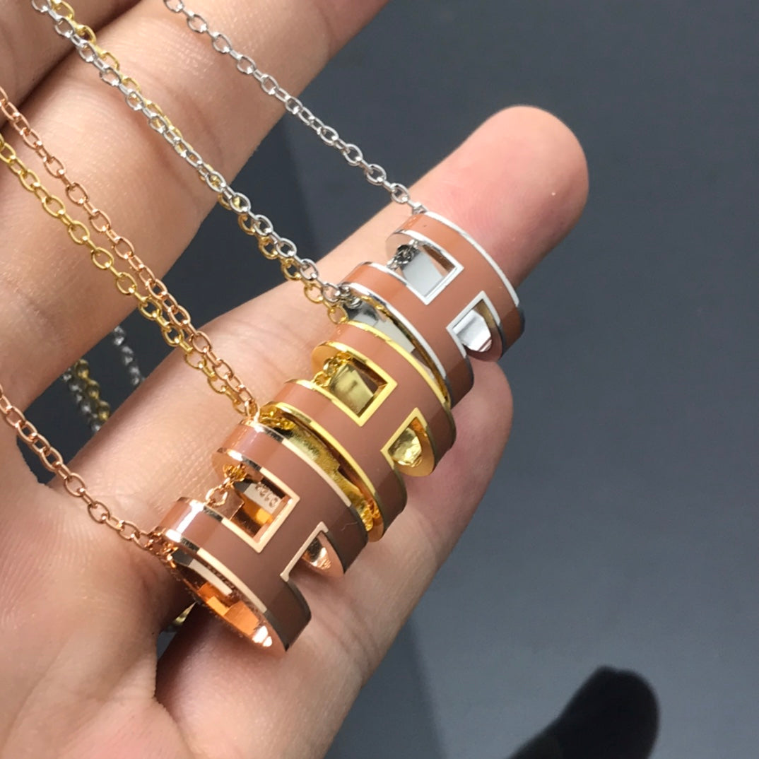 [Eternal Jewelry]H NECKLACE BROWN