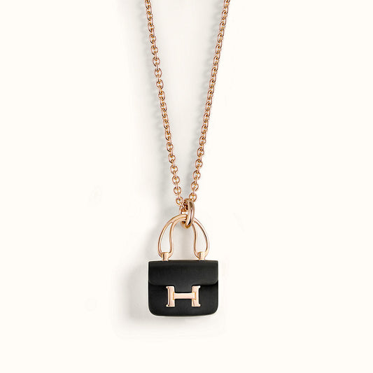 [Eternal Jewelry]CONSTANCE BLACK PEDANT PINK GOLD NECKLACE