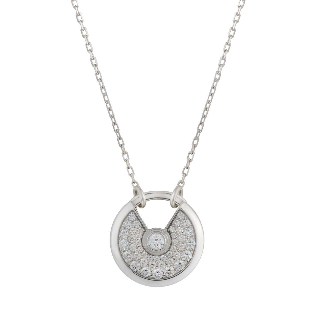 [Eternal Jewelry]AMULETTE SILVER FULL DIAMOND NECKLACE