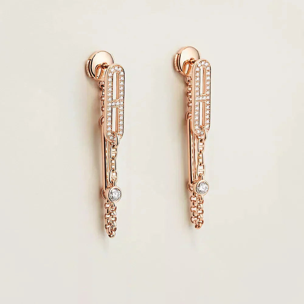 [Eternal Jewelry]CHAINE CHAOS DIAMOND DROP EARRINGS