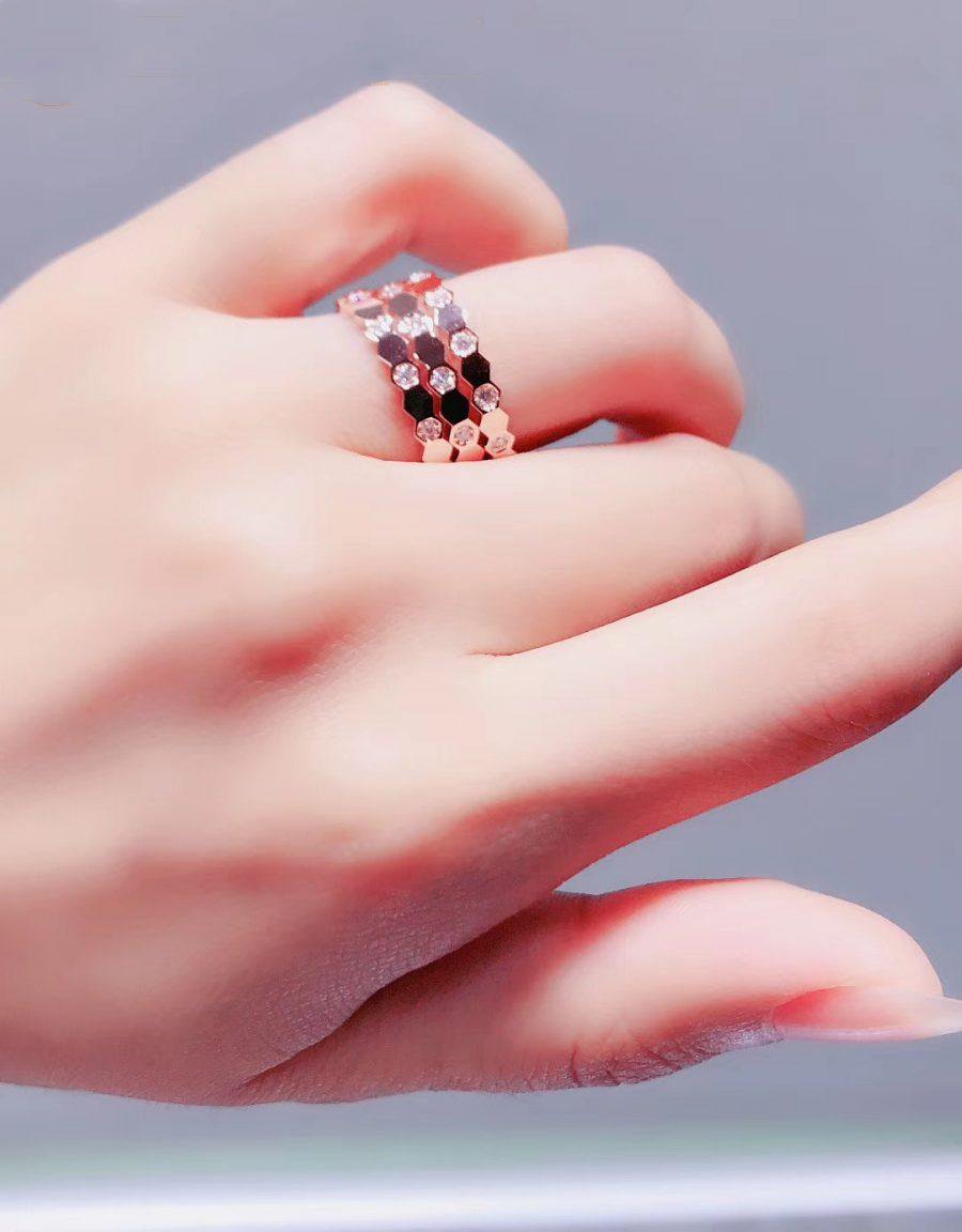 [Eternal Jewelry]BEE LOVE RING PINK GOLD DIAMOND