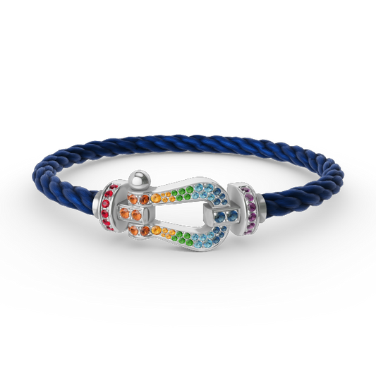 [Eternal Jewelry]FORC LARGE HORSESHOE  COLORED DIAMOND BRACELET SILVER