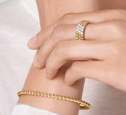 [Eternal Jewelry]Three-row diamond ring