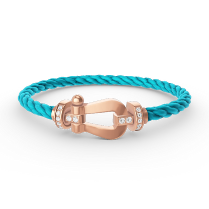 [エターナルジュエリー]ホースシューハーフダイヤモンドブレスレット ローズゴールド