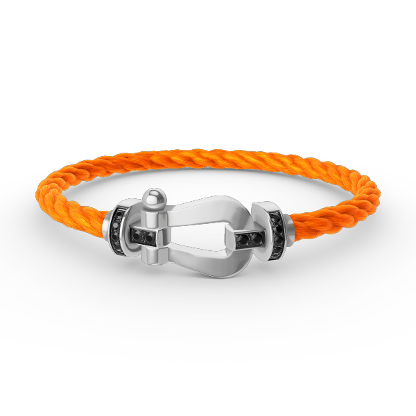 [Eternal Jewelry]FORCE LARGE HORSESHOE BLACK DIAMOND BRACELET SILVER