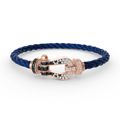 [Eternal Jewelry]FORCE LARGE HORSESHOE BLACK WHITE DIAMOND BRACELET ROSE GOLD