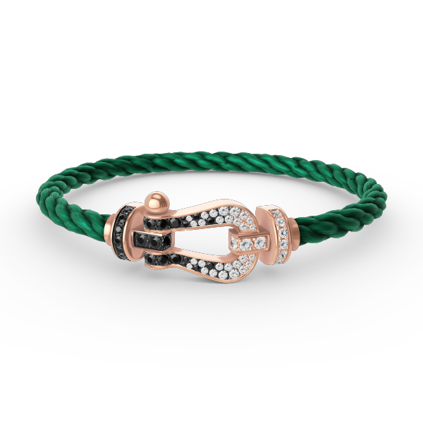 [Eternal Jewelry]FORCE LARGE HORSESHOE BLACK WHITE DIAMOND BRACELET ROSE GOLD