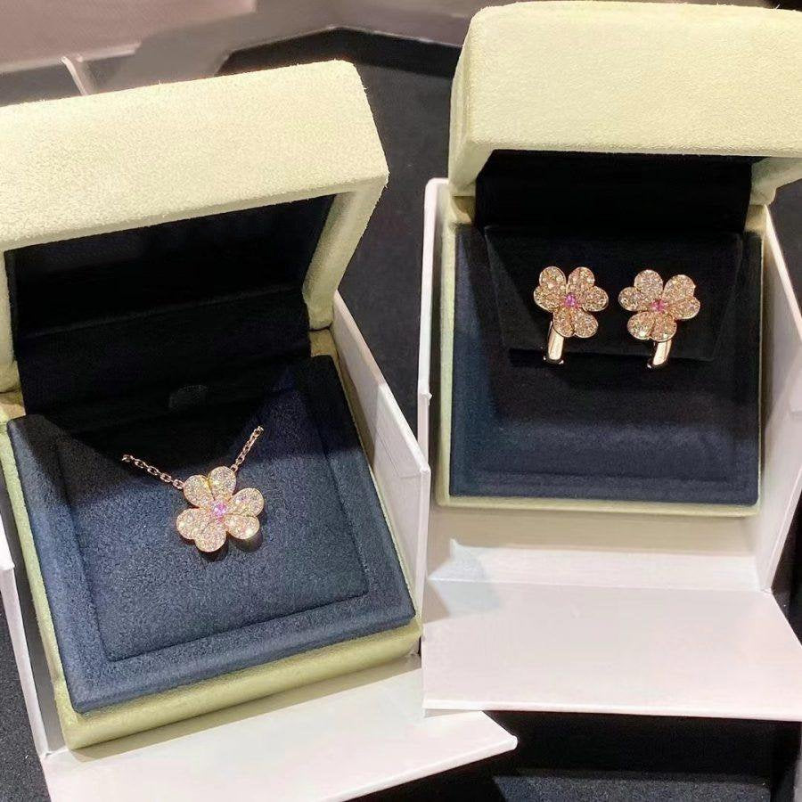 [Eternal Jewelry]FRIVOLE ROSE GOLD FLOWER DIAMOND NECKLACE