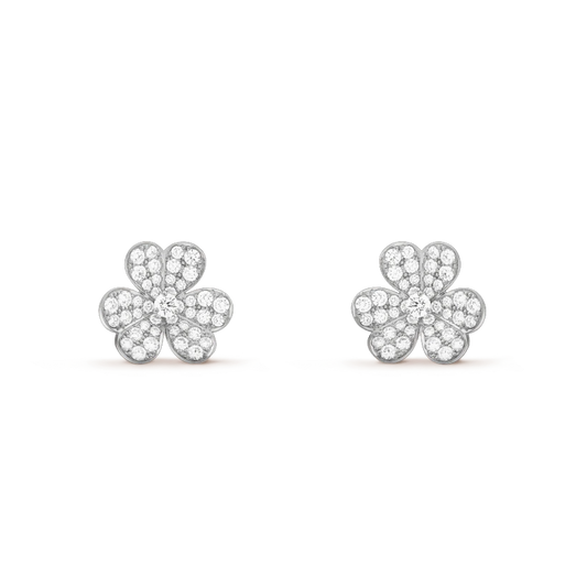 [Eternal Jewelry]FRIVOLE SILVER FLOWER DIAMOND EARRINGS