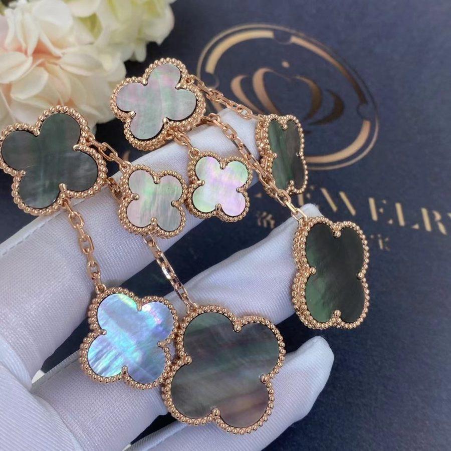 [Eternal Jewelry]CLOVER EARRINGS DARK MOP 4 MOTIFS ROSE GOLD