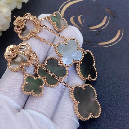 [Eternal Jewelry]CLOVER EARRINGS DARK MOP 4 MOTIFS ROSE GOLD