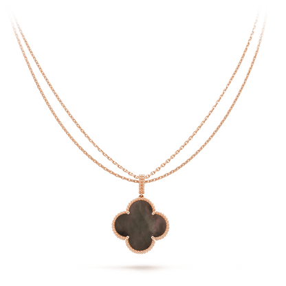 [Eternal Jewelry]CLOVER 25MM GOLD DARK MOP BIG CLOVER NECKLACE