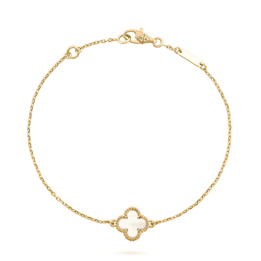 [Eternal Jewelry]CLOVER WHITE MOP SINGLE FLOWER BRACELET