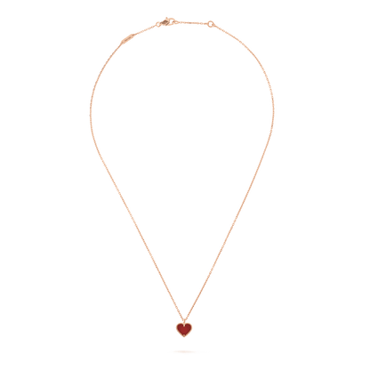 [Eternal Jewelry]SWEET CLOVER CARNELIAN HEART NECKLACE