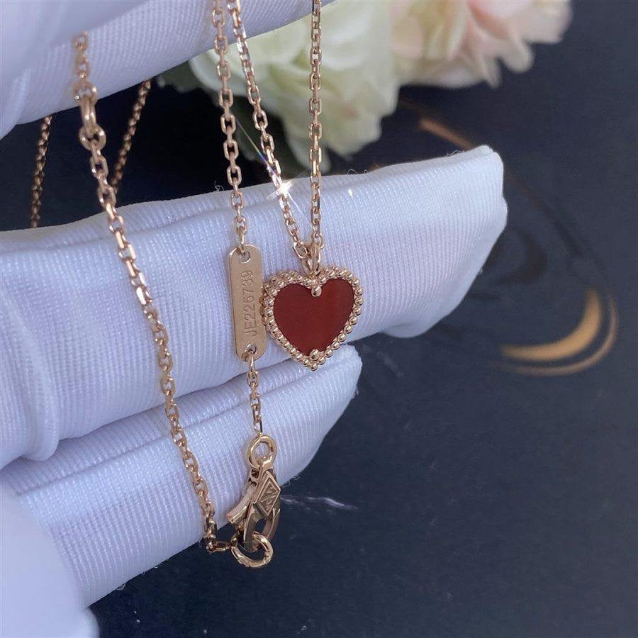 [Eternal Jewelry]SWEET CLOVER CARNELIAN HEART NECKLACE