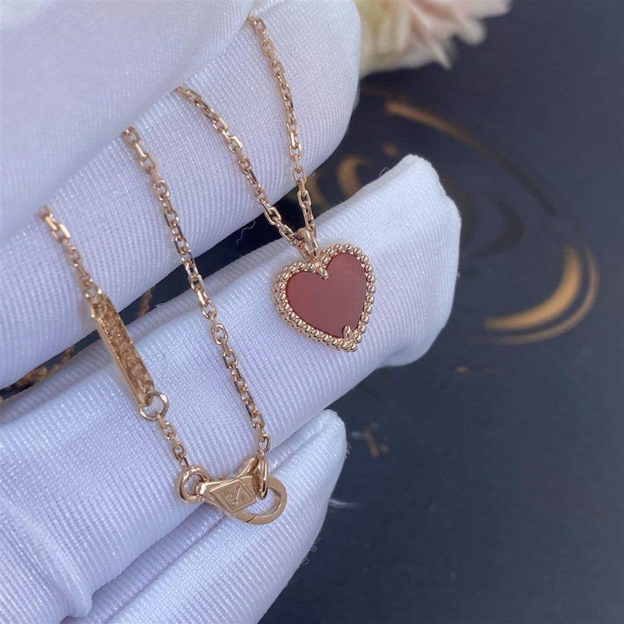 [Eternal Jewelry]SWEET CLOVER CARNELIAN HEART NECKLACE