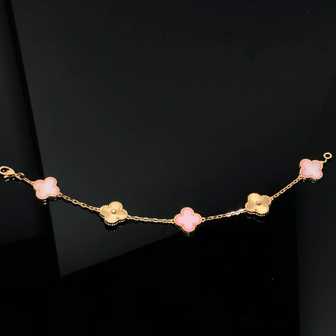 [Eternal Jewelry] CLOVER 5 MOTIFS  PINK MOP BRACELET COLLECTION