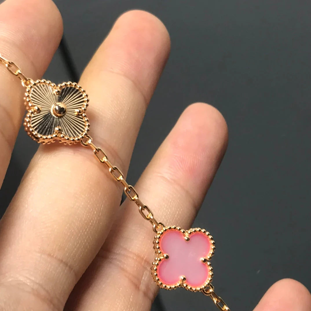 [Eternal Jewelry] CLOVER 5 MOTIFS  PINK MOP BRACELET COLLECTION