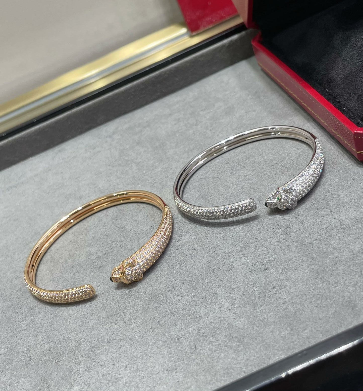 [Eternal Jewelry]PANTHERE FULL DIAMOND OPEN BRACELET