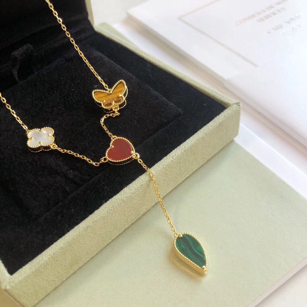 [Eternal Jewelry]LUCKY SPRING 4 MOTIFS ROSE GOLD NECKLACE
