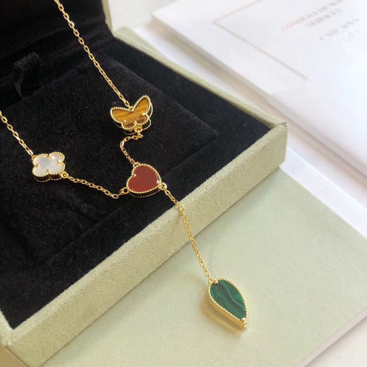 [Eternal Jewelry]LUCKY SPRING 4 MOTIFS ROSE GOLD NECKLACE