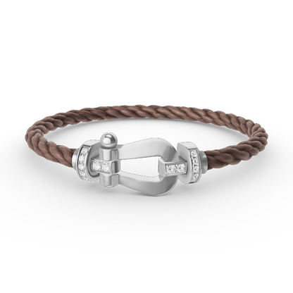 [Eternal Jewelry]FORCE LARGE HORSESHOE HALF DIAMOND BRACELET SILVER